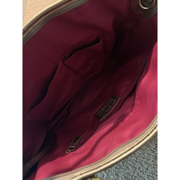 Coach Peyton Tattersall Tote Purse Handbag Ivory Plaid - Picture 8 of 11